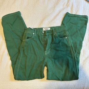 Reformation Cynthia high rise jeans in green